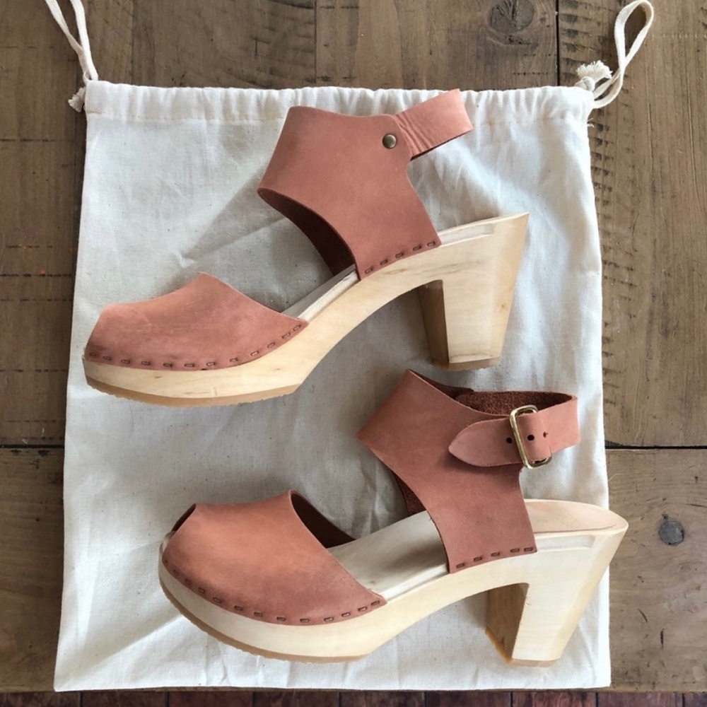 BRYR Miranda Peep Toe Clog in Clay